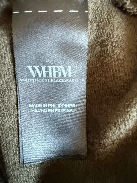 White House Black Market Button Up with Top Gold Buttons Green Medium EUC - Picture 5 of 6